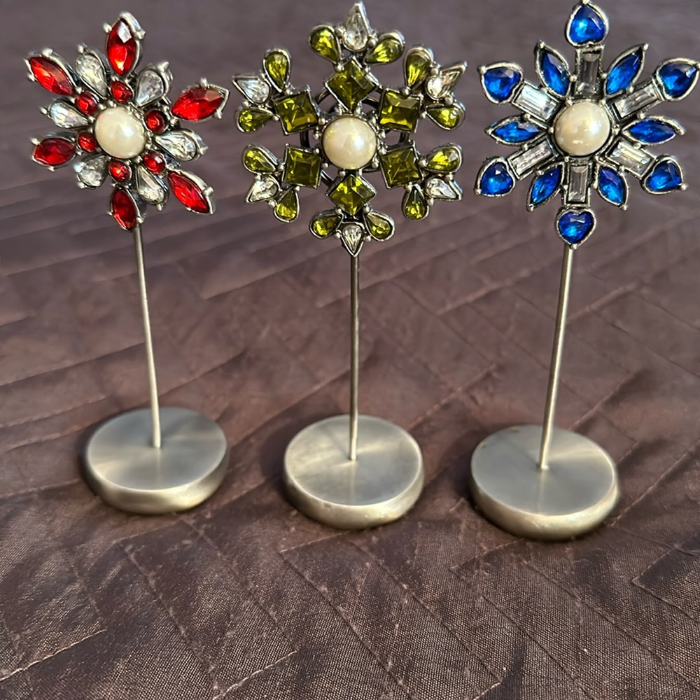 Set of Jeweled picture holders.